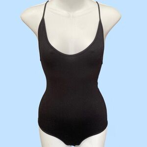 Black Spaghetti Strap Bodysuit